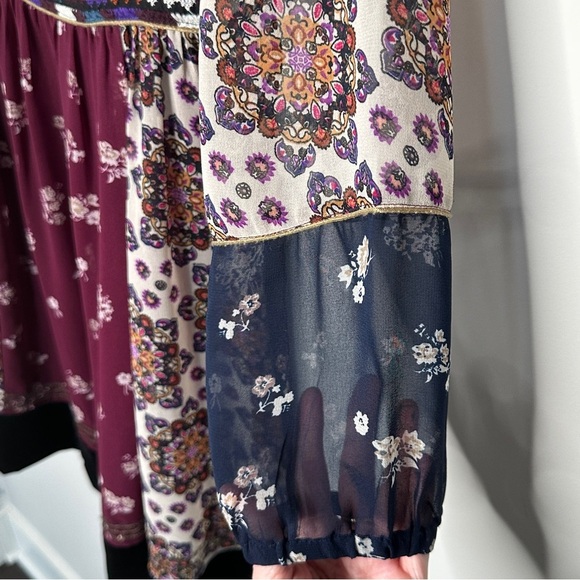Maeve Anthropologie Small Quartier Latin Patchwork Mini Dress Bohemian Colorful - Picture 10 of 16